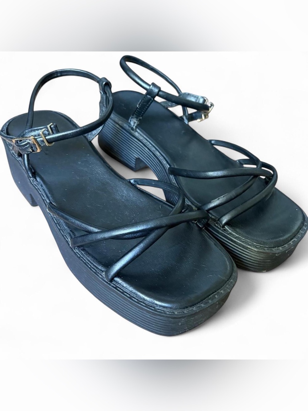 Y2K Black platform sandals